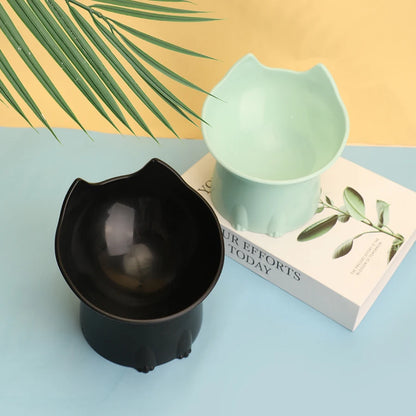 Elevated Cat Bowl | Anti-Slip Raised Pet Feeding Bowl with Tilted Neck Support