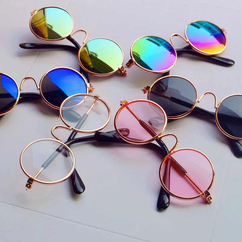 Vintage Round Pet Sunglasses for Small Dogs & Cats | Cute Photo Prop & Costume Accessory
