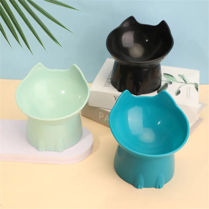 Elevated Cat Bowl | Anti-Slip Raised Pet Feeding Bowl with Tilted Neck Support