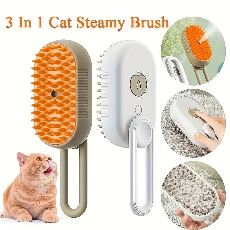 3-in-1 Pet Steam Deshedding Brush