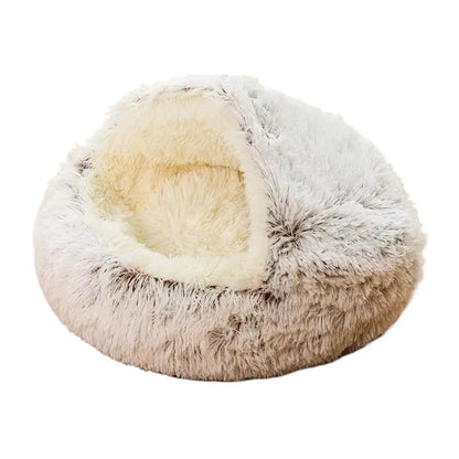 Cozy Plush Cat Cave Bed | Warm Semi-Enclosed Pet Nest for Cats & Small Dogs