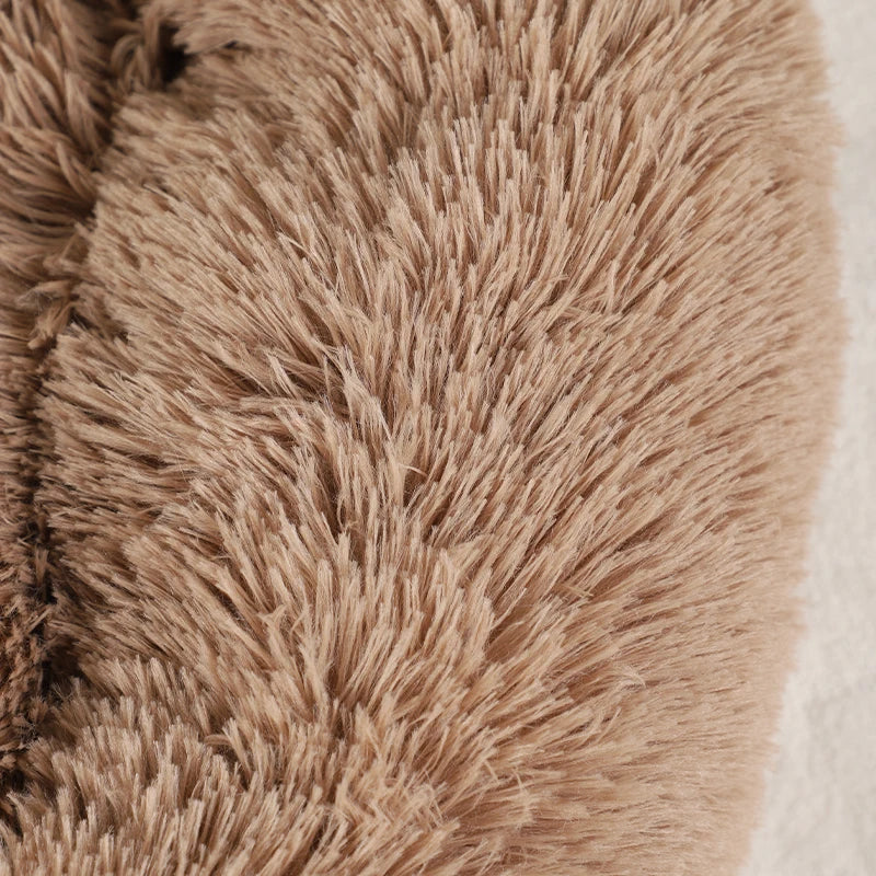 Fluffy Paw Shaped Calming Dog Bed - Ultra Soft Washable Plush Pet Bed for Dogs & Cats