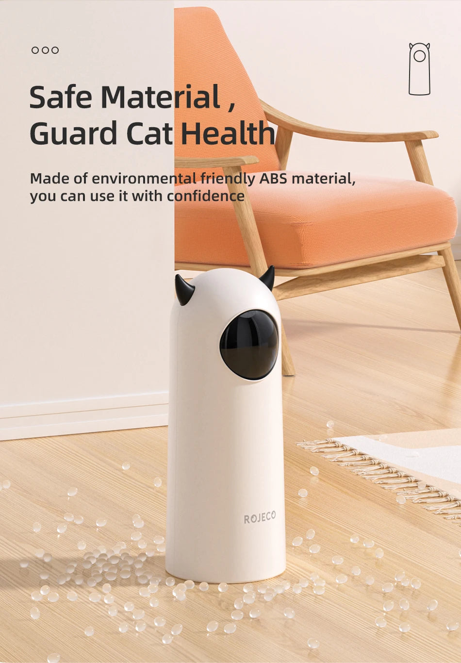 ROJECO Automatic Interactive Cat Laser Toy | Smart Motion Sensor Cat Exercise Toy