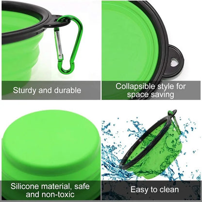 Portable Folding Silicone Dog Travel Bowl | Collapsible Pet Food & Water Dish