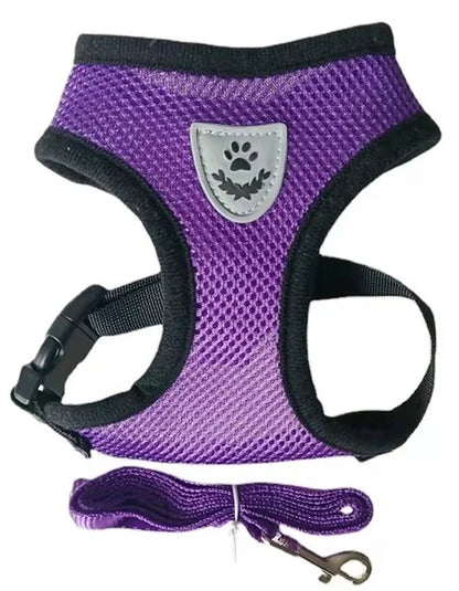 Adjustable Reflective Pet Harness & Leash Set for Dogs & Cats | Breathable Mesh Vest