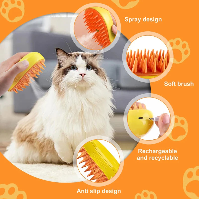 3-in-1 Pet Steam Massage Brush