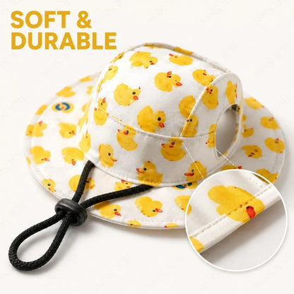 Adjustable Dog Sun Hat | Cute Printed Cap for Small & Medium Dogs
