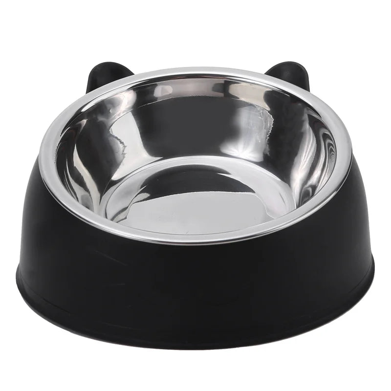 Elevated Stainless Steel Cat Bowl | Non-Slip Tilted Pet Food & Water Bowl