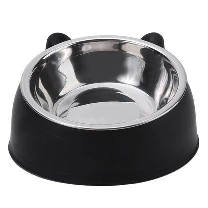 Elevated Stainless Steel Cat Bowl | Non-Slip Tilted Pet Food & Water Bowl