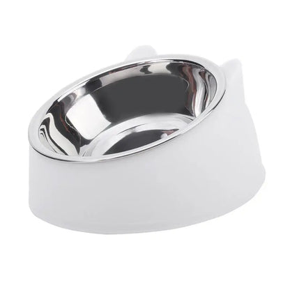 Elevated Stainless Steel Cat Bowl | Non-Slip Tilted Pet Food & Water Bowl