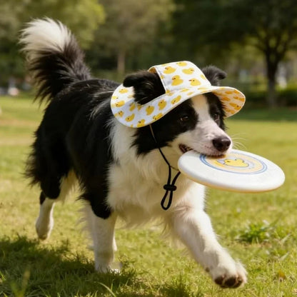 Adjustable Dog Sun Hat | Cute Printed Cap for Small & Medium Dogs