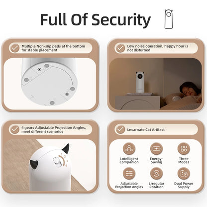 ROJECO Automatic Interactive Cat Laser Toy | Smart Motion Sensor Cat Exercise Toy