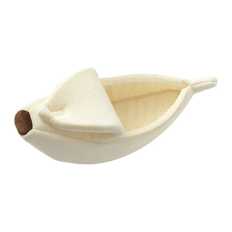 Cute Banana Cat Bed Cave | Cozy Plush Banana Pet House for Cats & Small Dogs