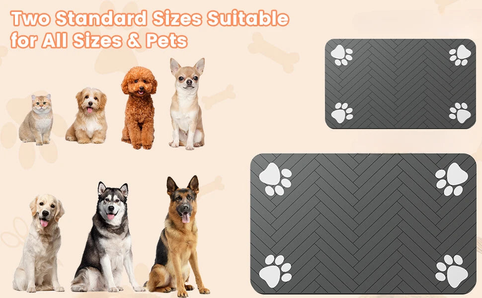 Quick-Dry Waterproof Pet Feeding Mat for Dogs & Cats | Non-Slip Food Bowl Mat