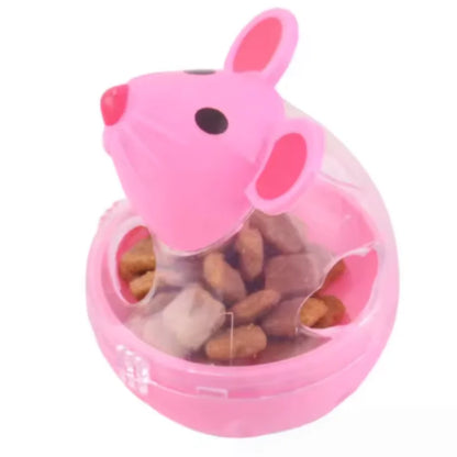 Interactive Treat Dispensing Cat Tumbler Toy | Slow Feeder Puzzle Mouse Toy for Indoor Cats