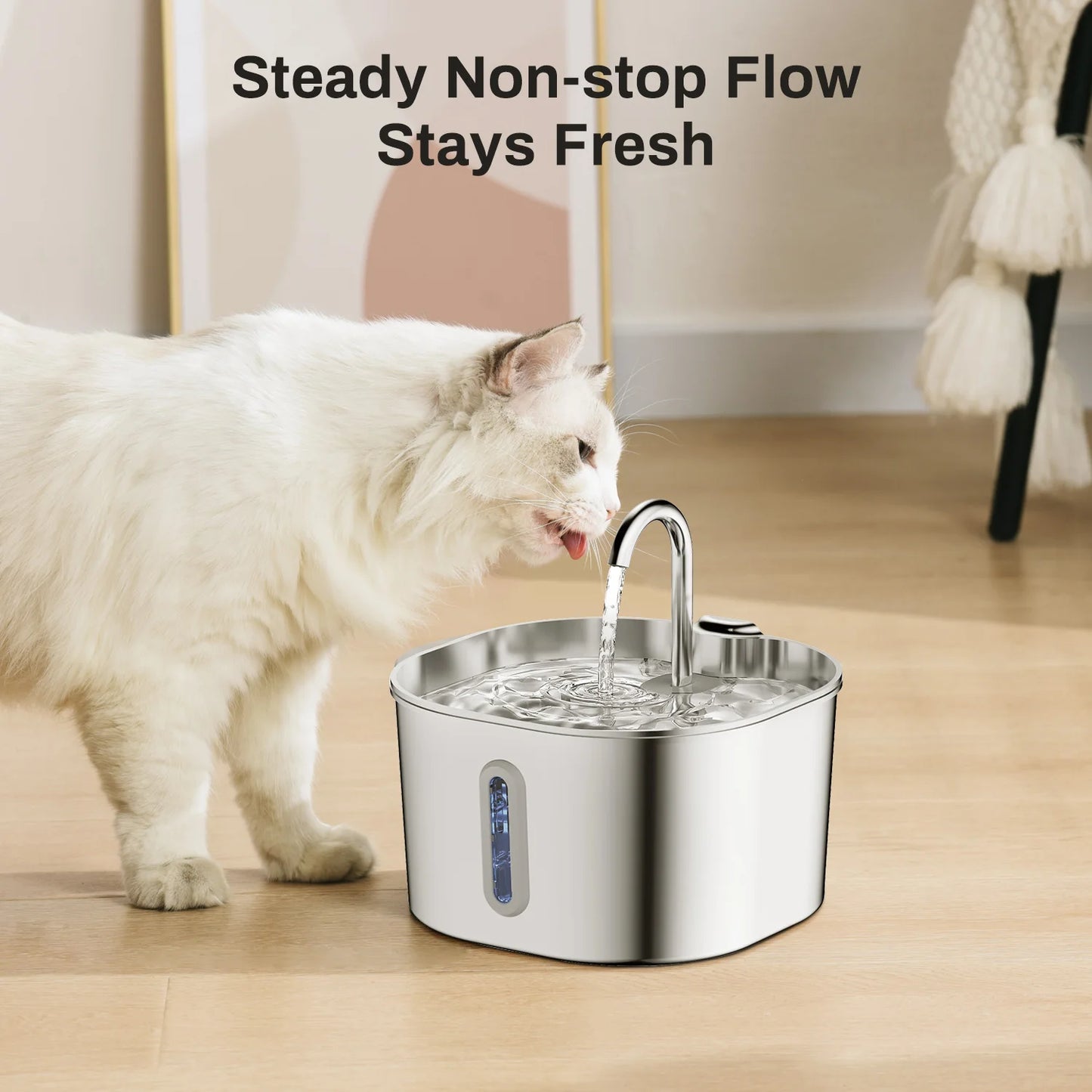 2.2L Automatic Stainless Steel Pet Water Fountain | Ultra Quiet Water Dispenser for Cats & Dogs