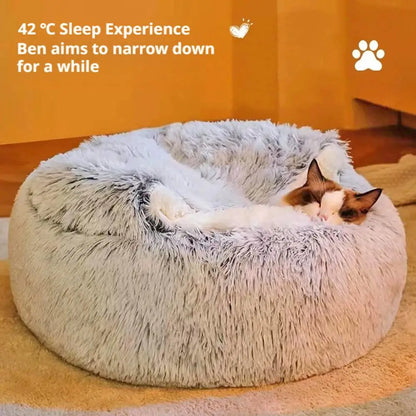 Cozy Plush Cat Cave Bed | Warm Semi-Enclosed Pet Nest for Cats & Small Dogs