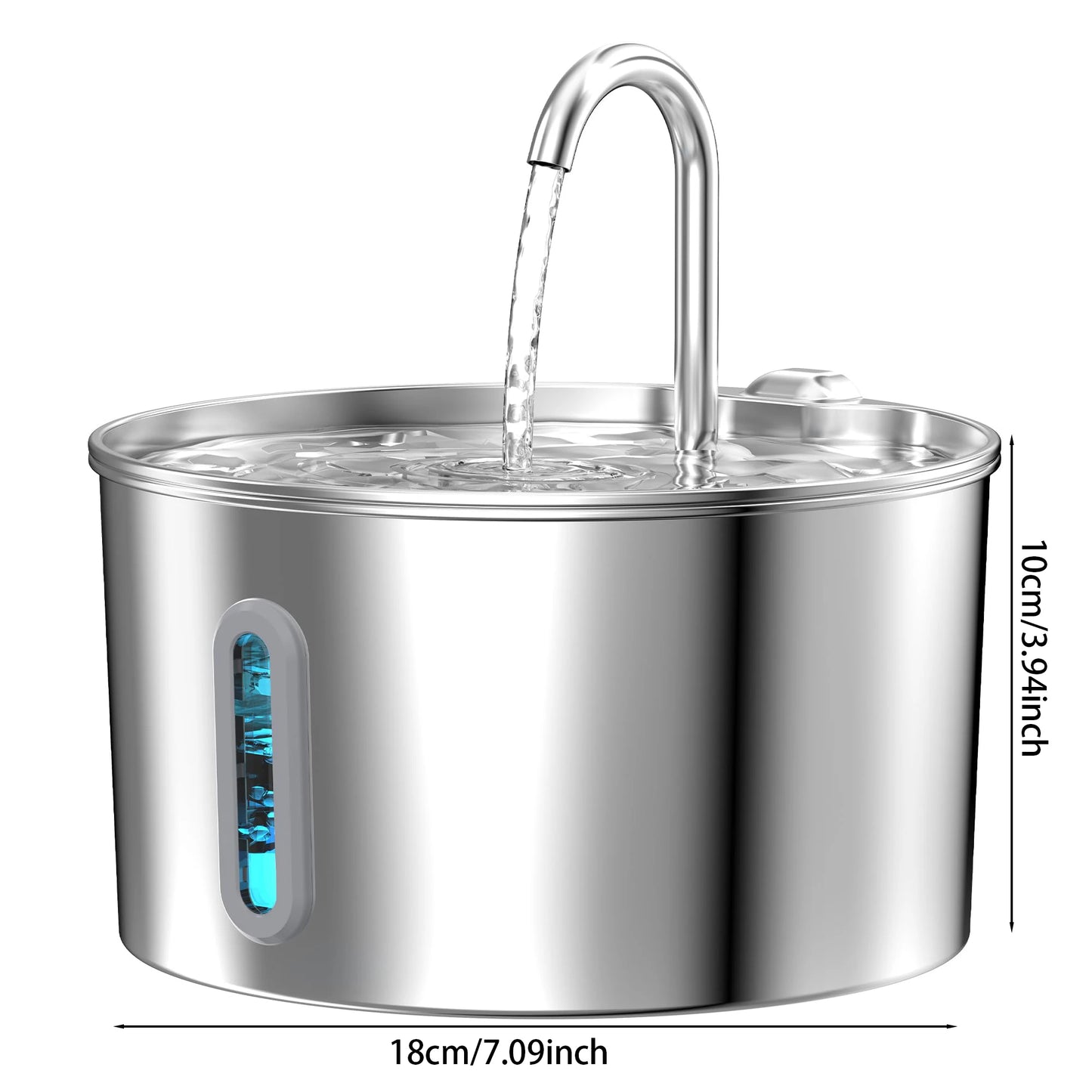 2.2L Automatic Stainless Steel Pet Water Fountain | Ultra Quiet Water Dispenser for Cats & Dogs
