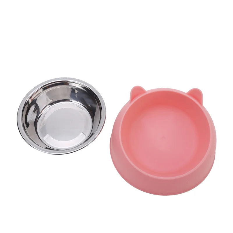 Elevated Stainless Steel Cat Bowl | Non-Slip Tilted Pet Food & Water Bowl