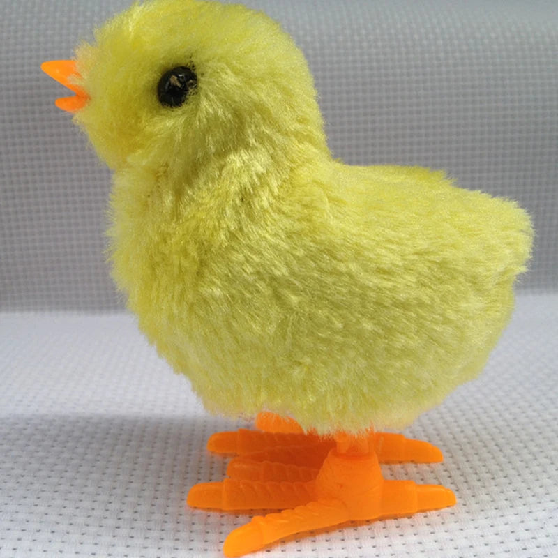 Interactive Wind-Up Plush Chick Cat Toy | Walking & Hopping Kitten Chase Toy