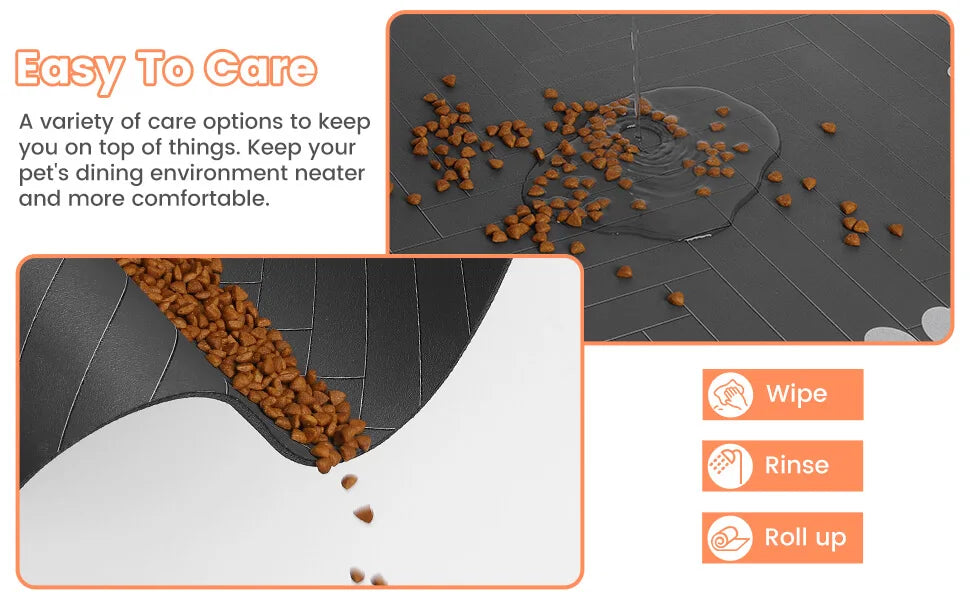 Quick-Dry Waterproof Pet Feeding Mat for Dogs & Cats | Non-Slip Food Bowl Mat