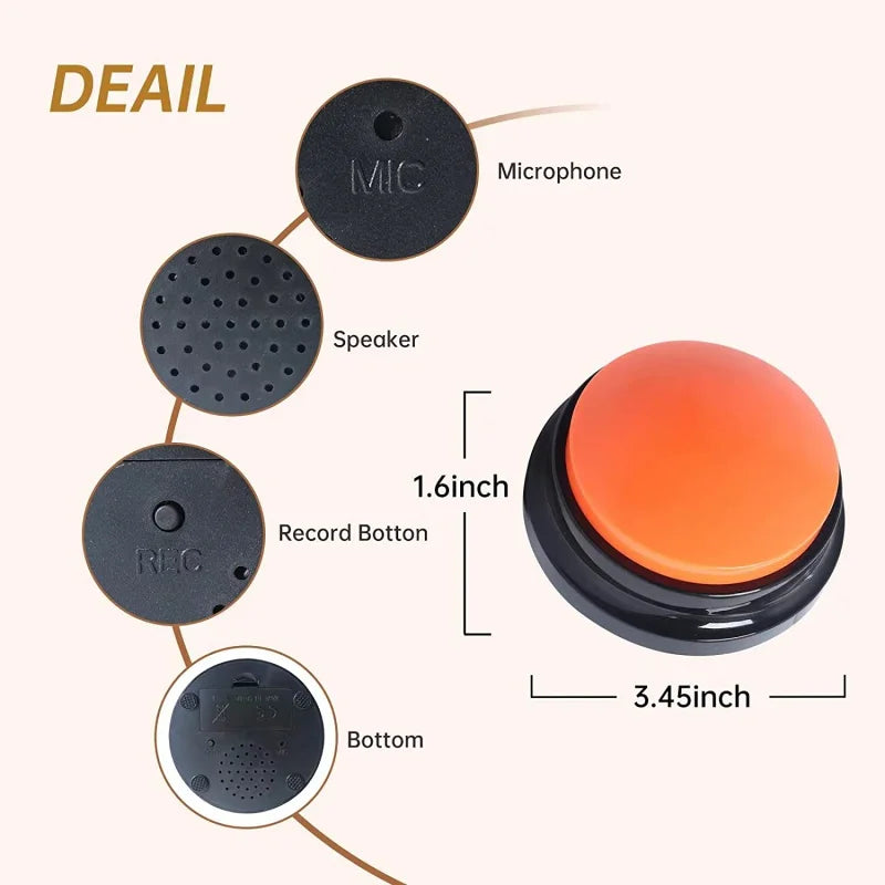 Dog Talking Buttons for Communication Training | 30-Second Voice Recording Button