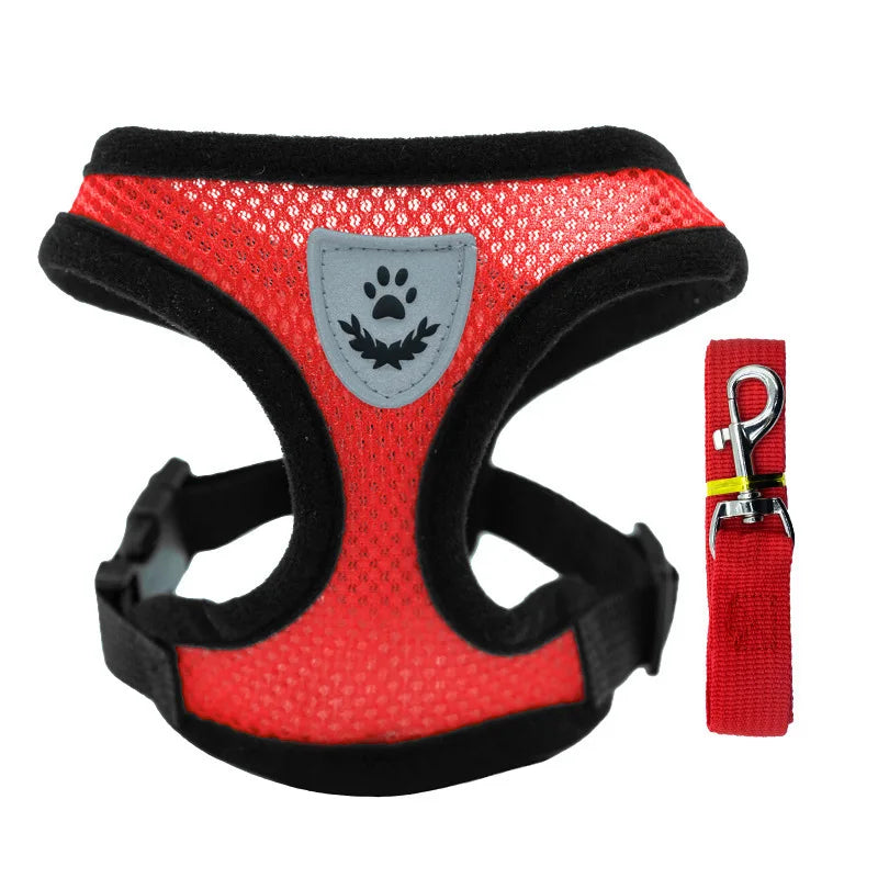 Dog Vest Walking Leash for Puppy Dog Cat Collar Polyester Adjustable Mesh Dog for Small Medium Pet Accessories