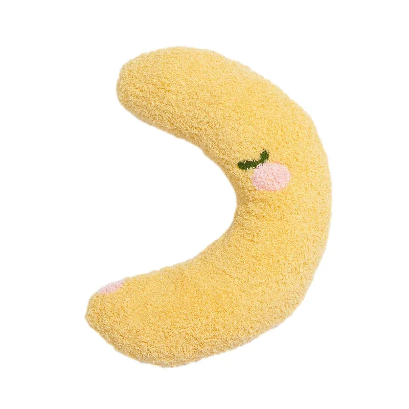Calming Crescent Cat Pillow Bed - Ultra Soft Plush Sleeping Cushion for Cats