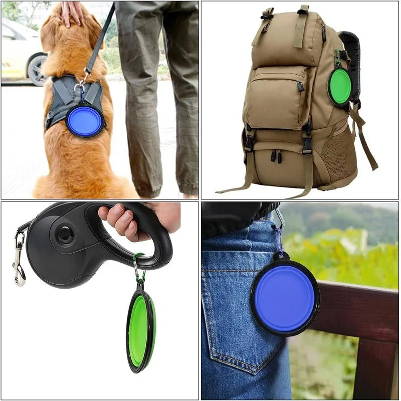 Portable Folding Silicone Dog Travel Bowl | Collapsible Pet Food & Water Dish