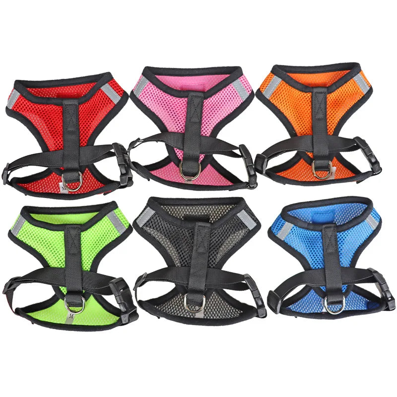 Adjustable Reflective Pet Harness & Leash Set for Dogs & Cats | Breathable Mesh Vest