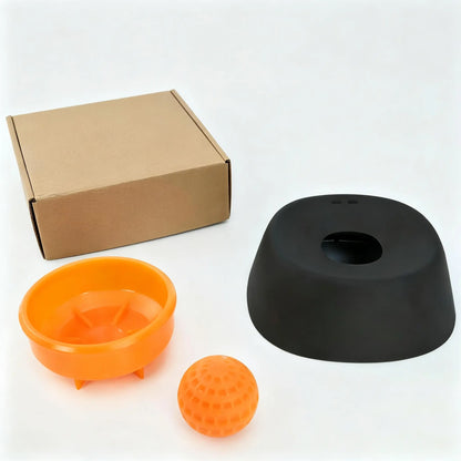 Pet Slow Feeder Licking Bowl for Dogs Cat,Built-In Rolling Ball Prevent Spilling,Multi-Use Liquid Bowl for Bone Broth, Yogert,Liquid Snack&Supplement,Anti-Slip Base Pad Avaliable as Option
