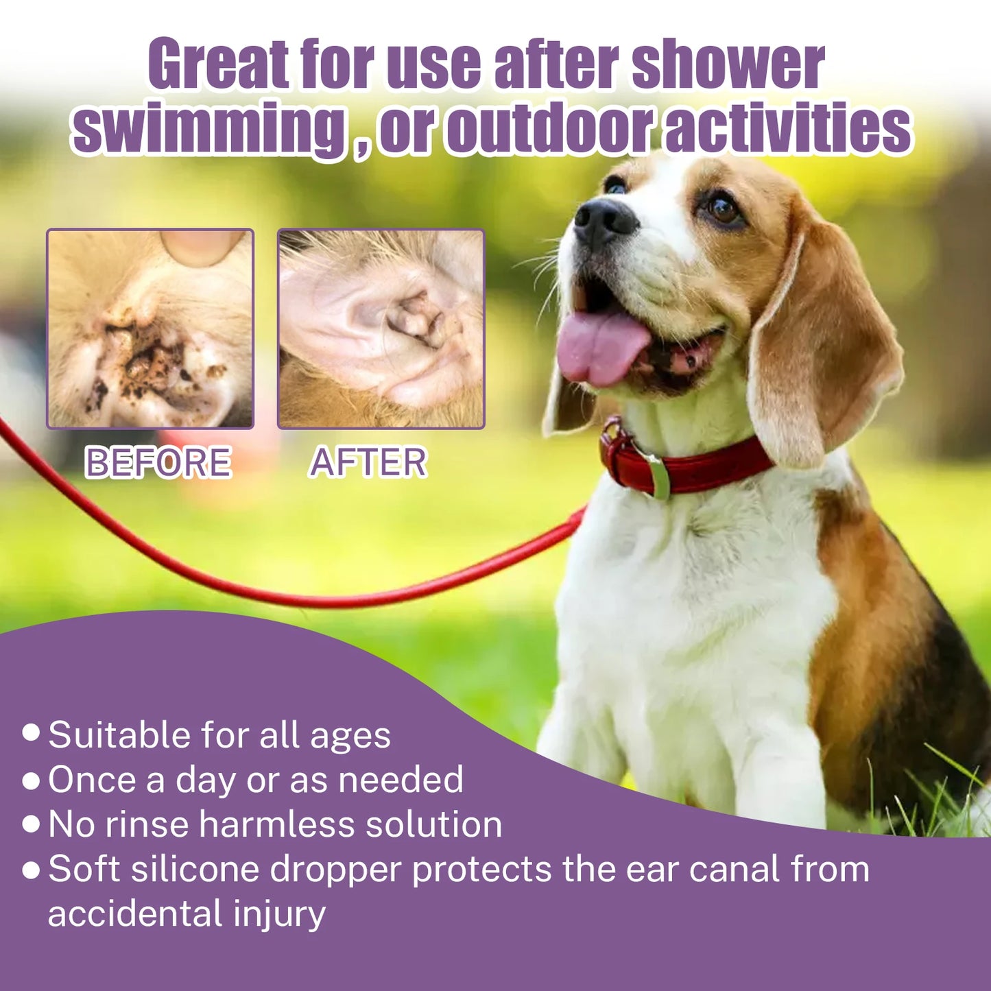 100Ml Hypoallergenic Pet Ear Cleaning Solution Gentle Non Irritating Vet Recommended Cleansing for Dog Cat Sensitive Ear