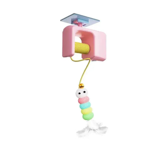 Interactive Retractable Bungee Cat Toy - Automatic Hanging Door Teaser, USB Rechargeable Auto Lifting Exercise Device for Indoor Play and Boredom Relief